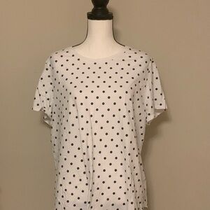 Old Navy White and Black Polka Dot Short Sleeve Tee size xxl euc